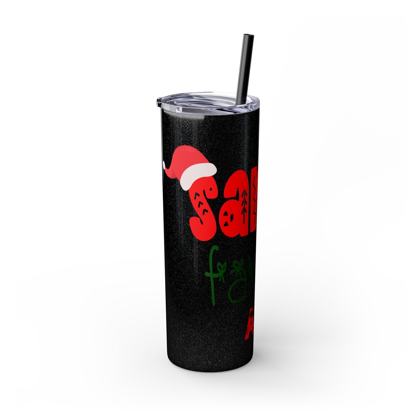 Santa's Favorite Aunt Skinny Tumbler with Straw, 20oz