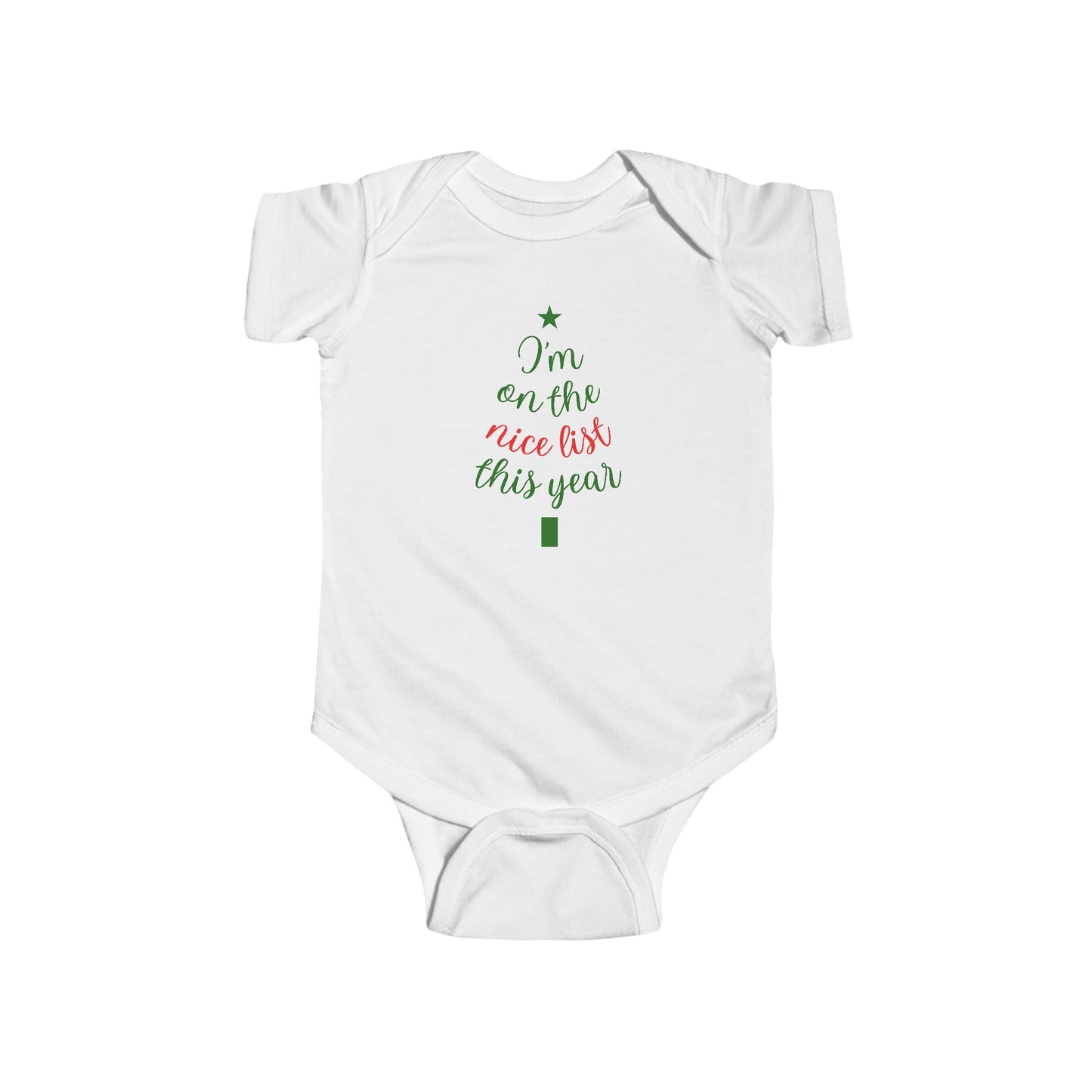 I'm On the Nice List This Year Infant Fine Jersey Bodysuit