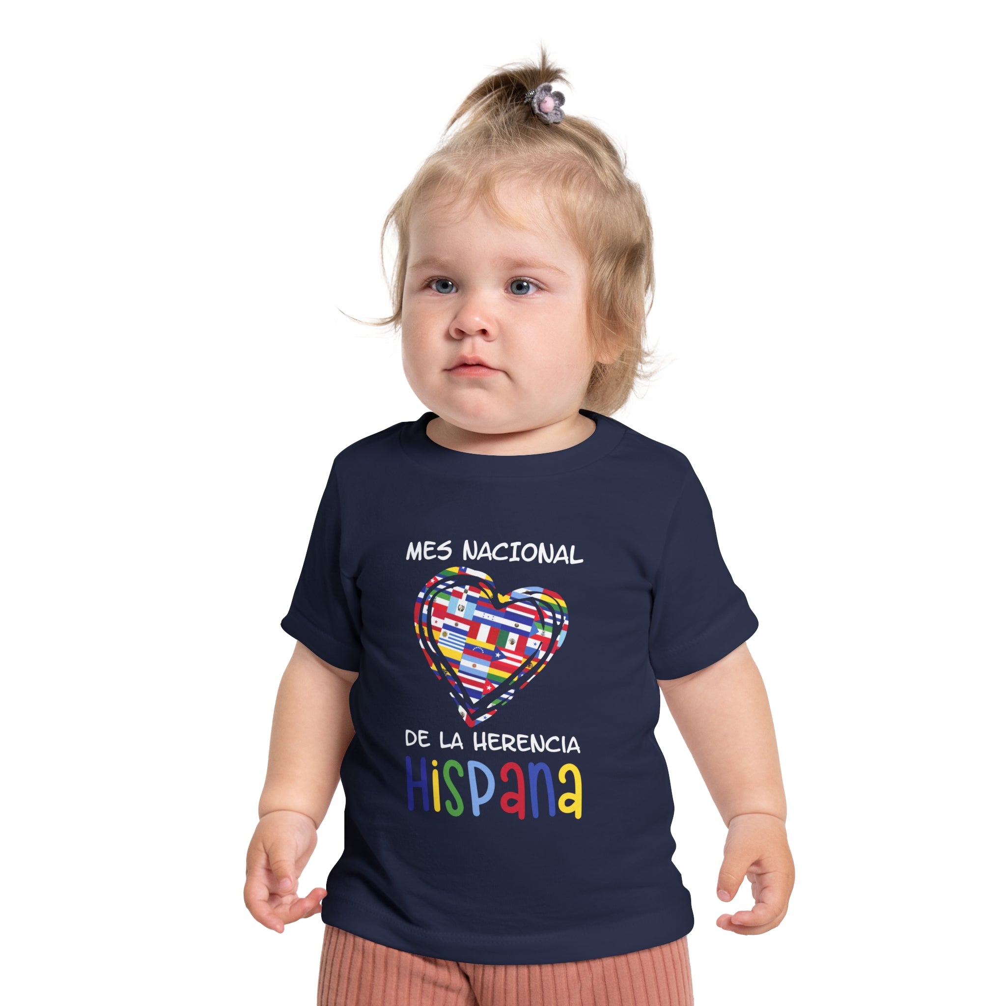 Mes Nacional Heart - Hispanic Heritage Month Baby Short Sleeve T-Shirt