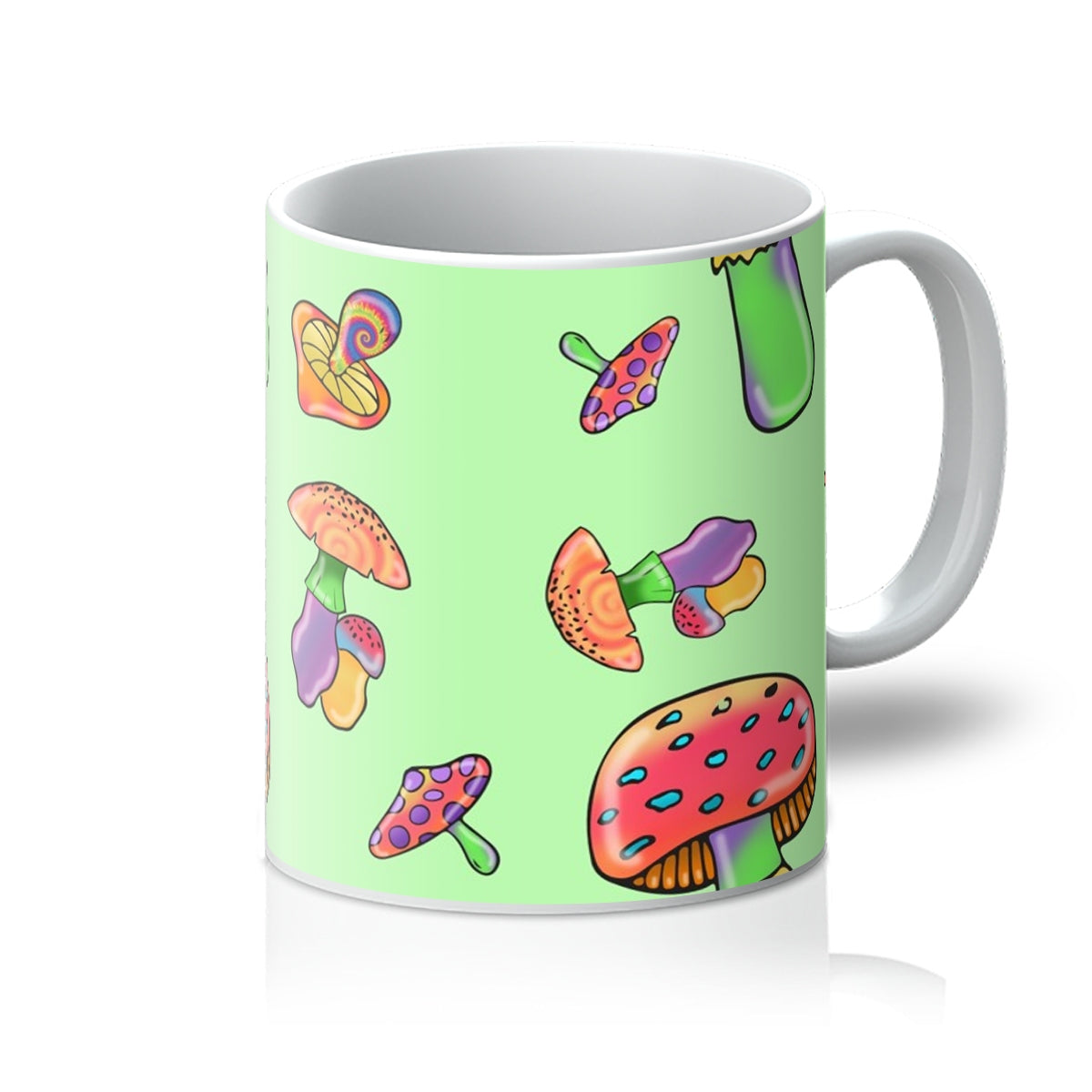 Retro Mushroom Pattern - Green Mug