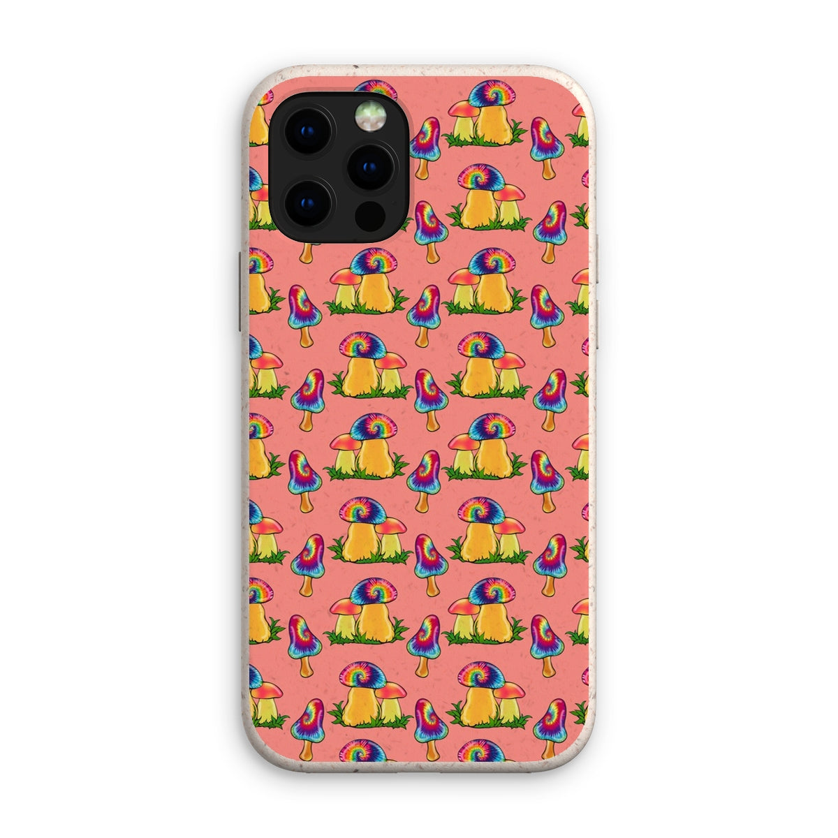 Retro Mushroom Pattern - Pink Eco Phone Case