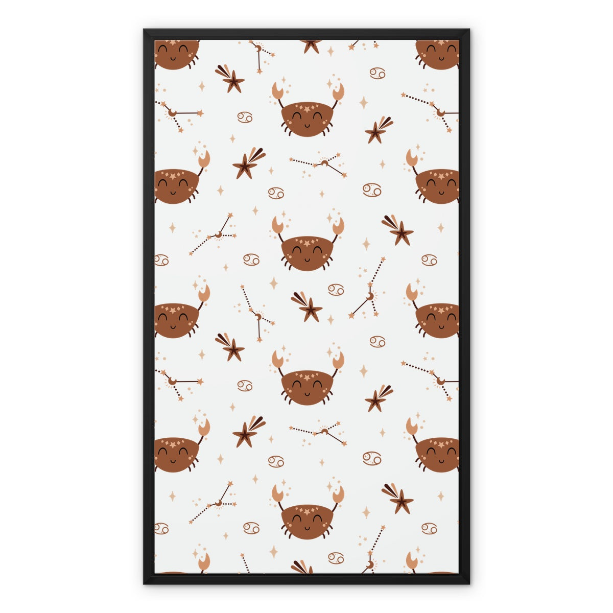 Cancer Pattern Framed Canvas