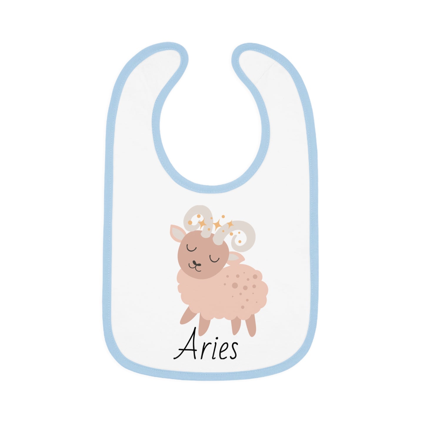 Aries Bib, Aries Baby Bib, Zodiac Sign Bib, Baby Contrast Trim Jersey Bib