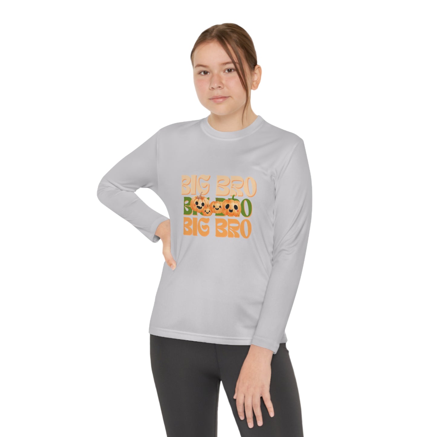 Big Bro Pumpkin Youth Long Sleeve Competitor Tee