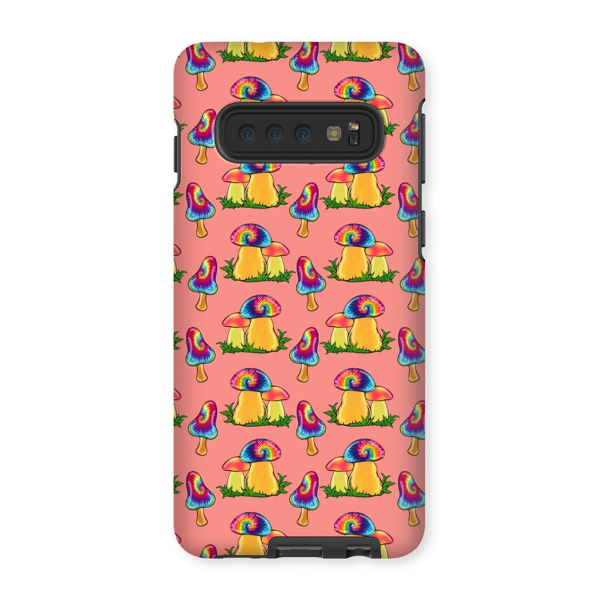 Retro Mushroom Pattern - Pink Tough Phone Case