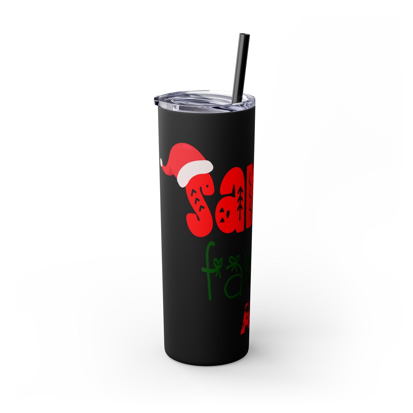 Santa's Favorite Aunt Skinny Tumbler with Straw, 20oz