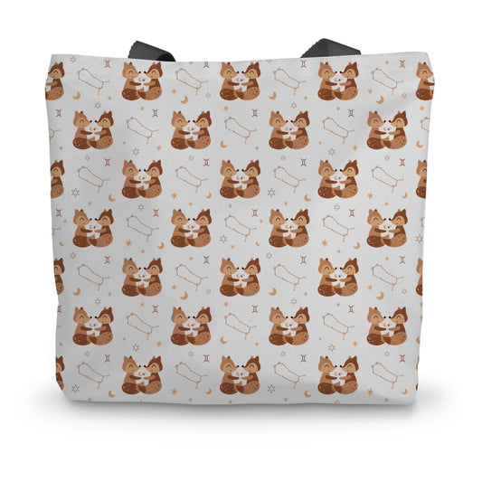 Gemini Pattern Canvas Tote Bag