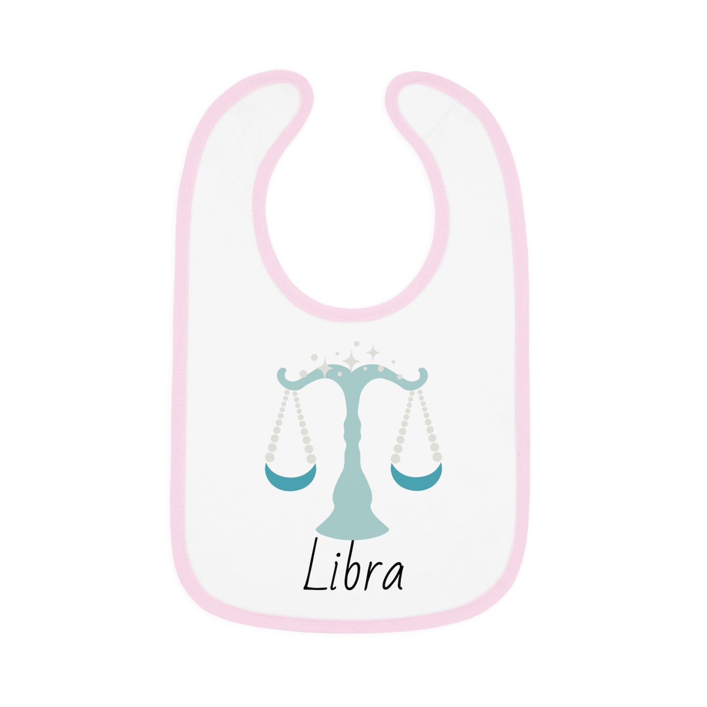 Libra Bib, Libra Baby Bib, Zodiac Sign Bib, Baby Contrast Trim Jersey Bib