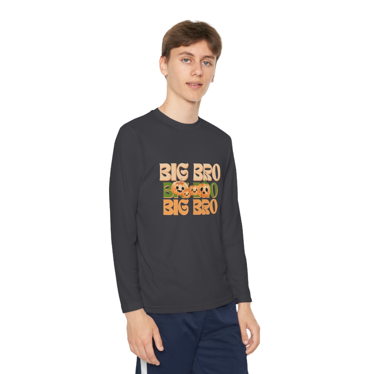 Big Bro Pumpkin Youth Long Sleeve Competitor Tee