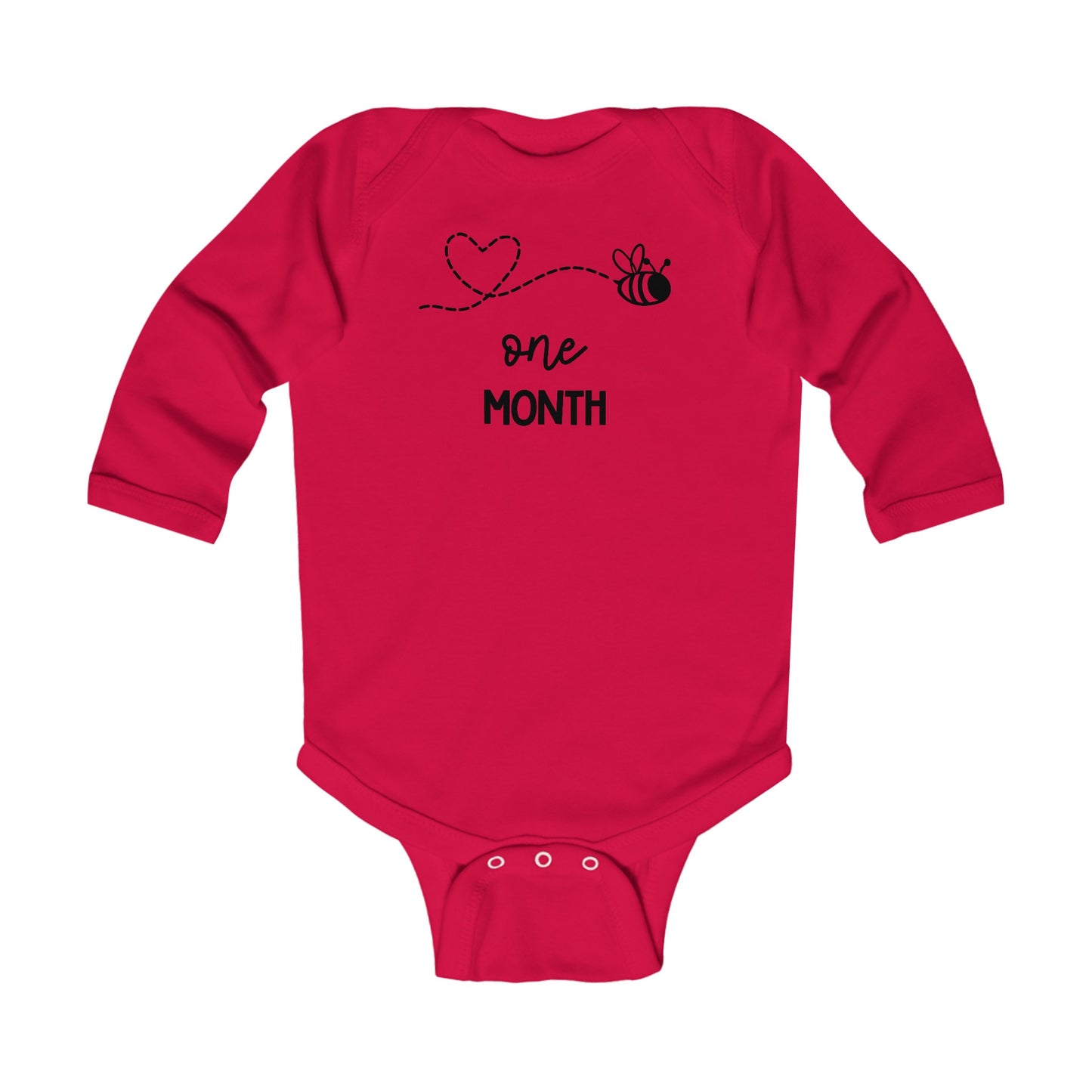 One Month, One Month Old, 1 month, Month Milestones, Baby Milestones, Infant Long Sleeve Bodysuit