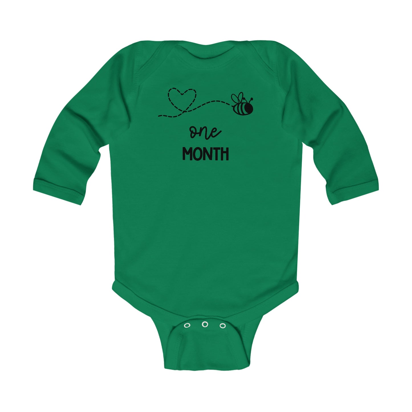 One Month, One Month Old, 1 month, Month Milestones, Baby Milestones, Infant Long Sleeve Bodysuit