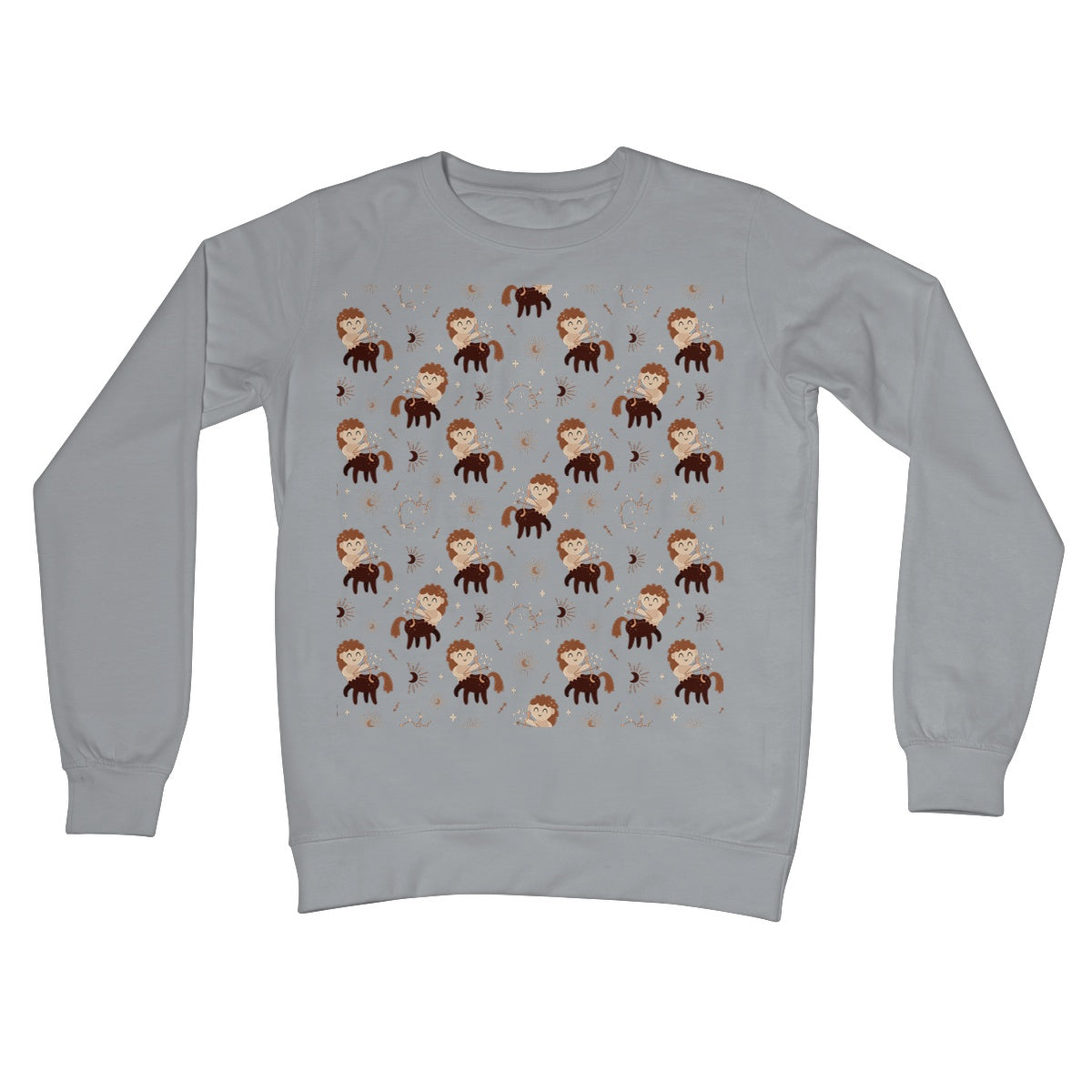 Sagittarius Pattern Crew Neck Sweatshirt