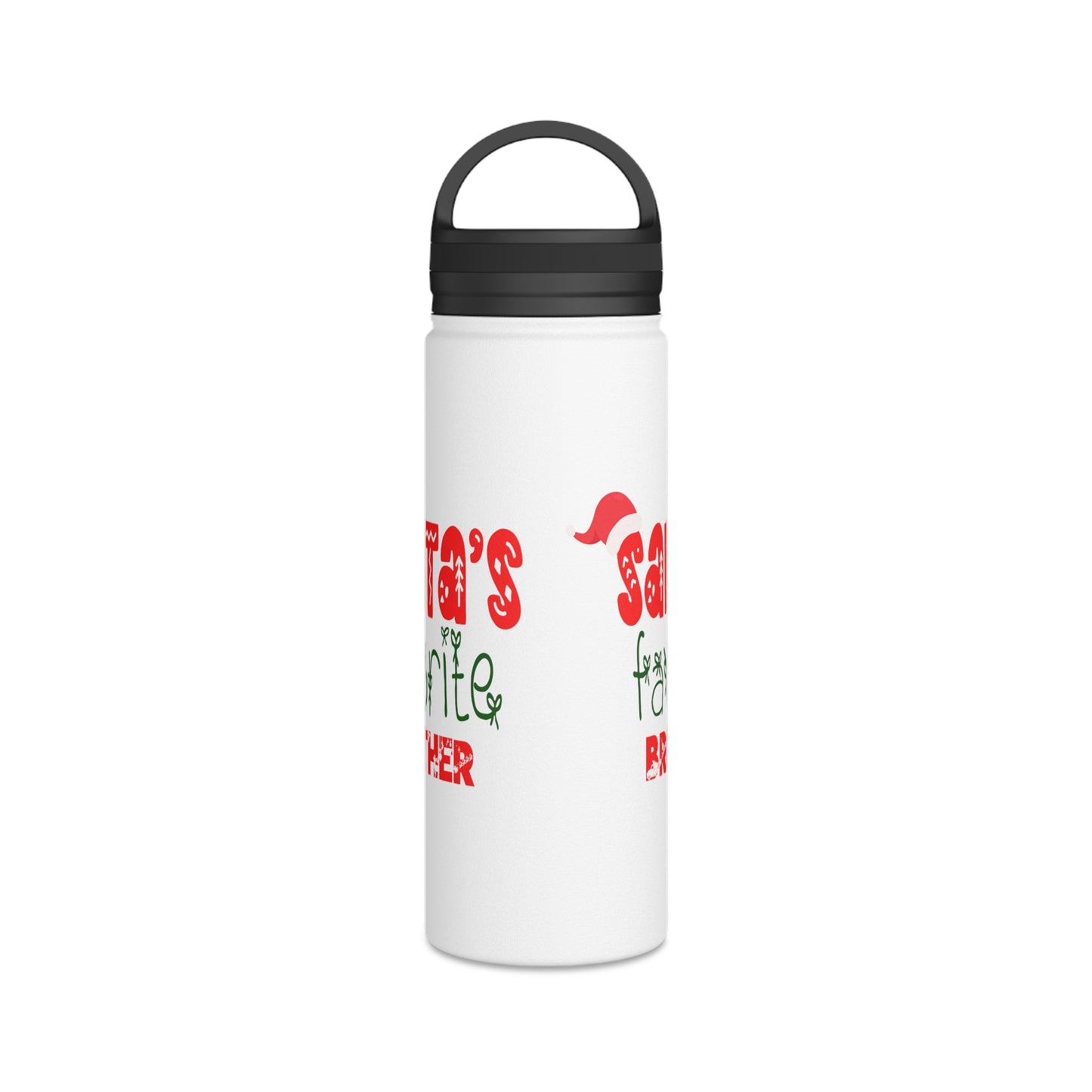 Santa's Favorite Brother Stainless Steel Water Bottle, Handle Lid