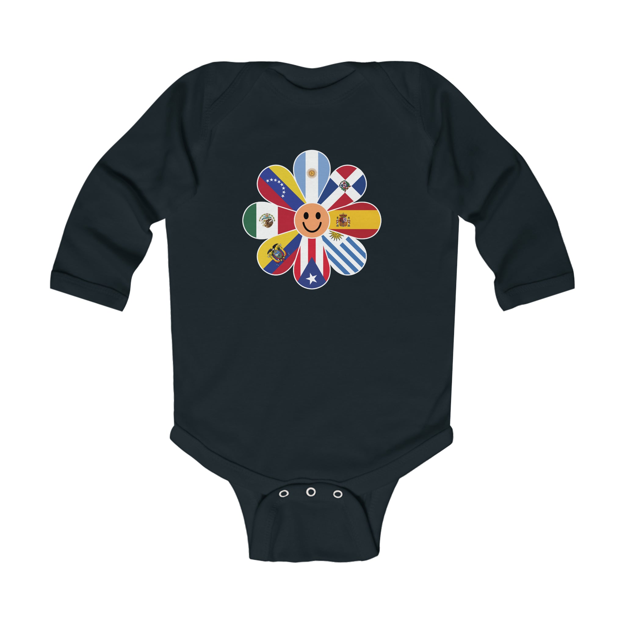 Flag Flower - Hispanic Heritage Month Infant Long Sleeve Bodysuit