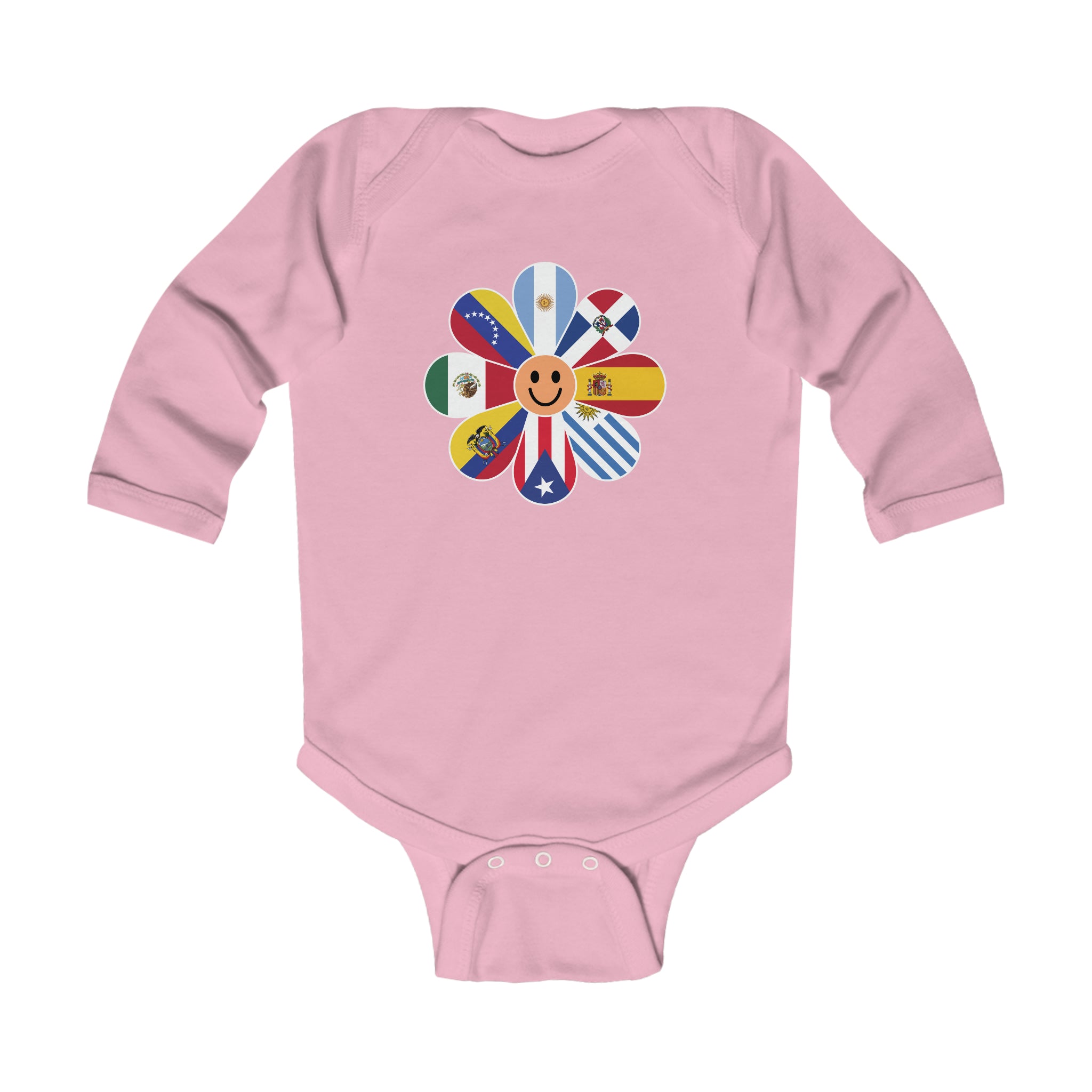 Flag Flower - Hispanic Heritage Month Infant Long Sleeve Bodysuit