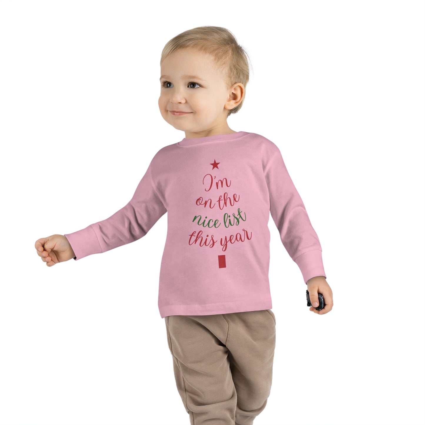 I'm  on The Nice List This Year Toddler Long Sleeve Tee