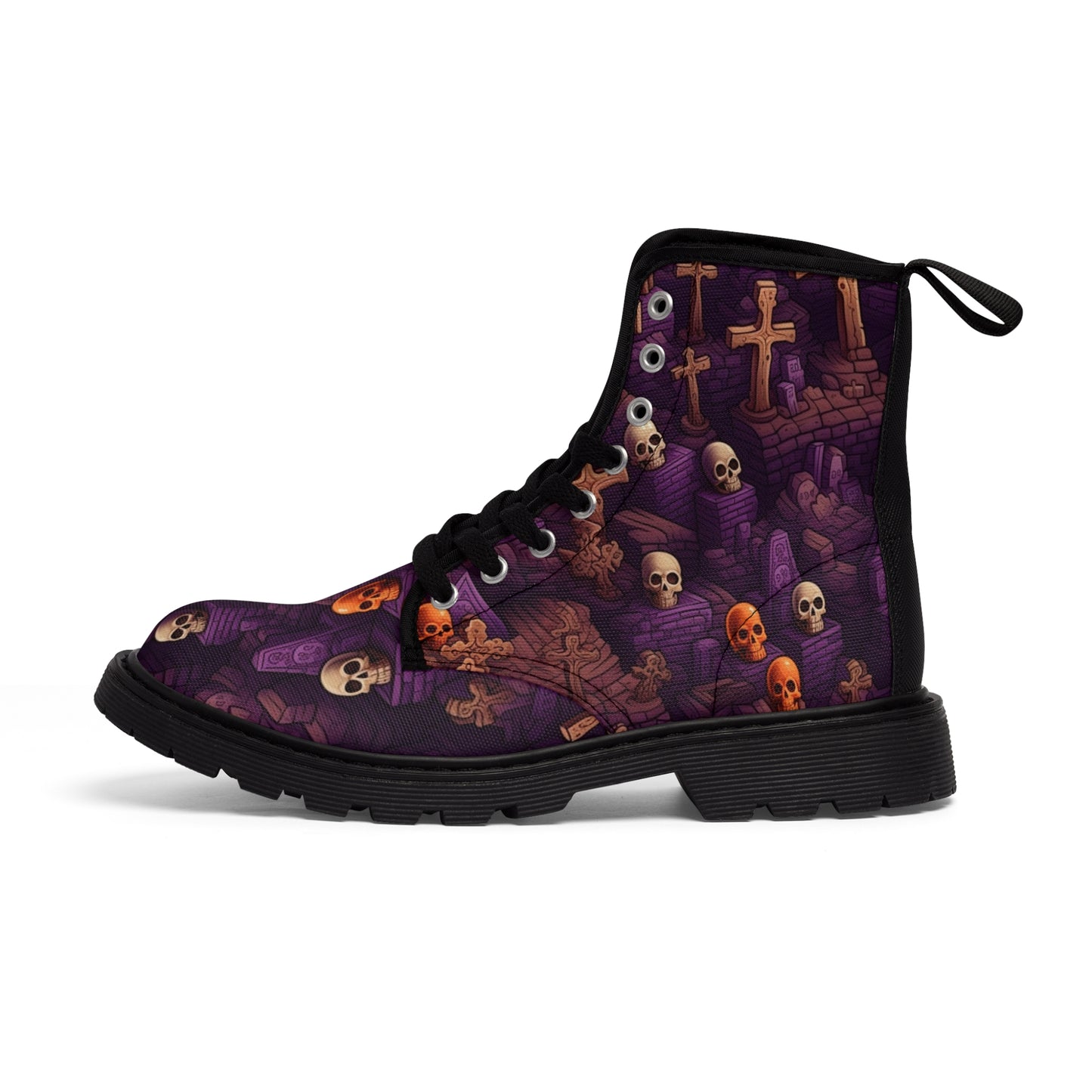 Skulls & Crosses Halloween Women's Canvas Boots