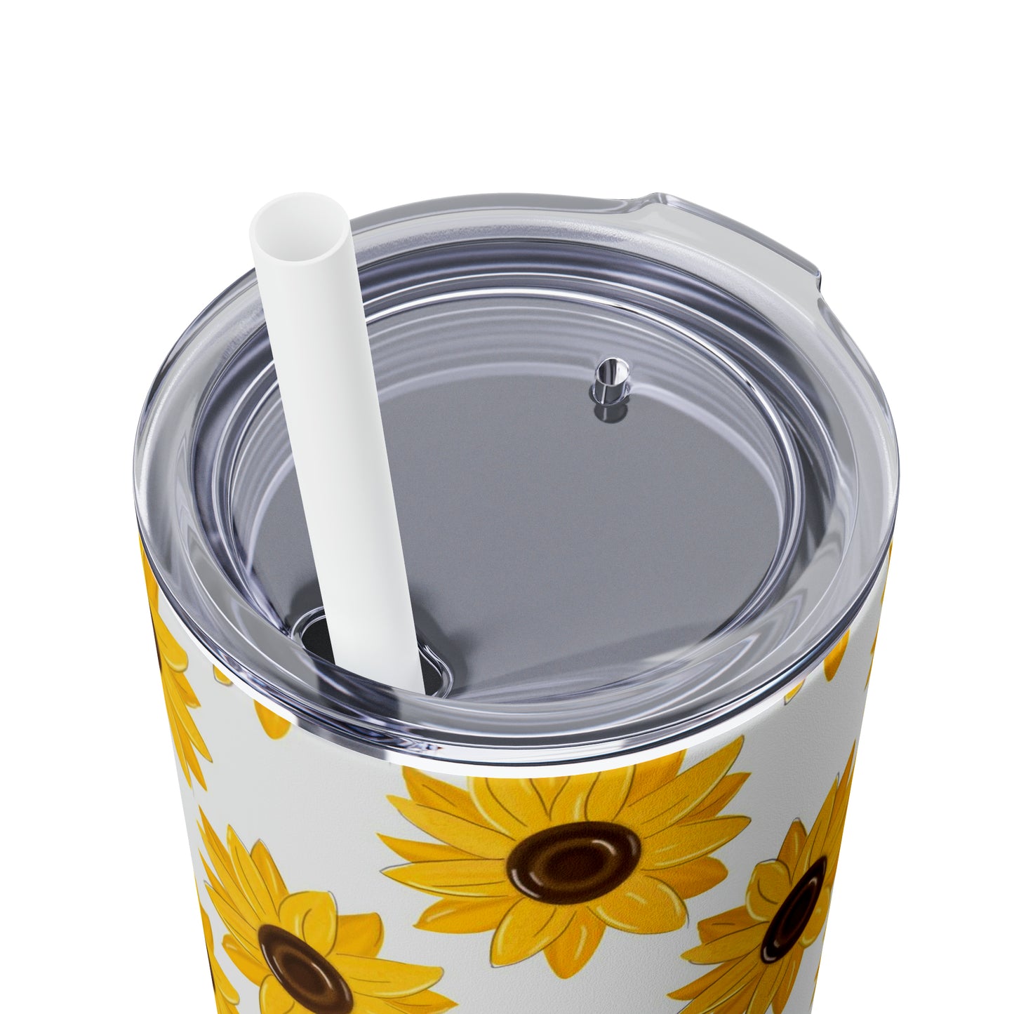 Yellow Daisies Skinny Tumbler with Straw, 20oz