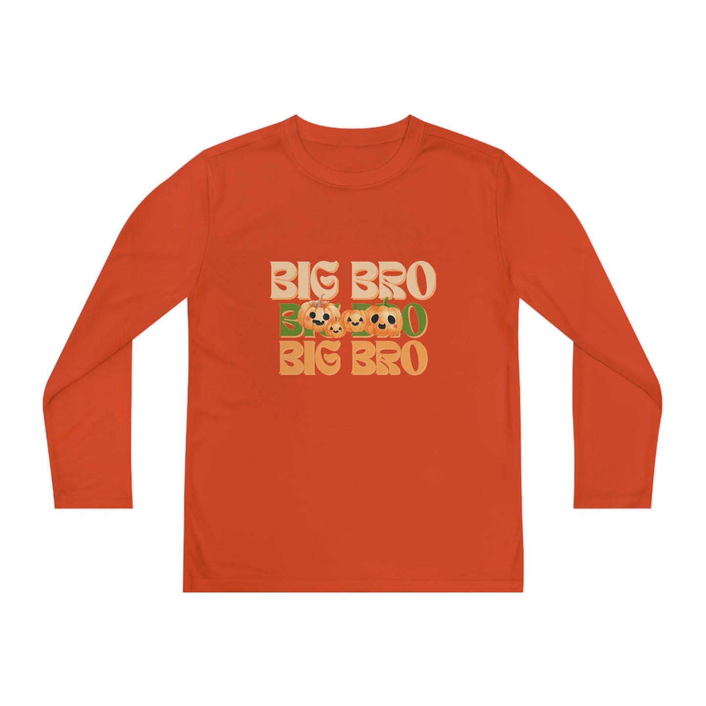 Big Bro Pumpkin Youth Long Sleeve Competitor Tee