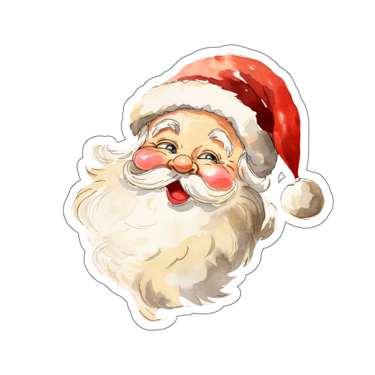 Santa Claus Sticker, Retro Christmas Santa Kiss-Cut Stickers