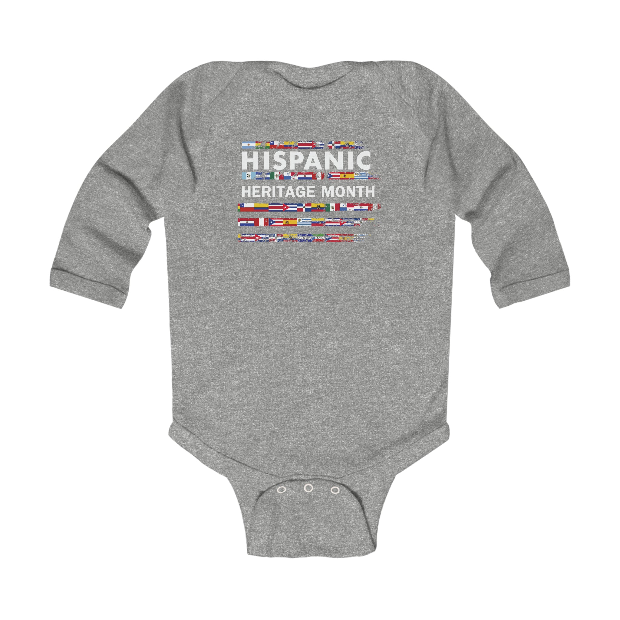 USA Flags - Hispanic Heritage Month Infant Long Sleeve Bodysuit