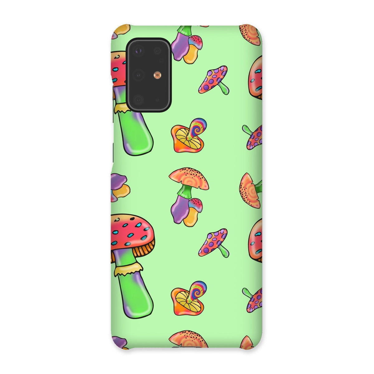 Retro Mushroom Pattern - Green Snap Phone Case