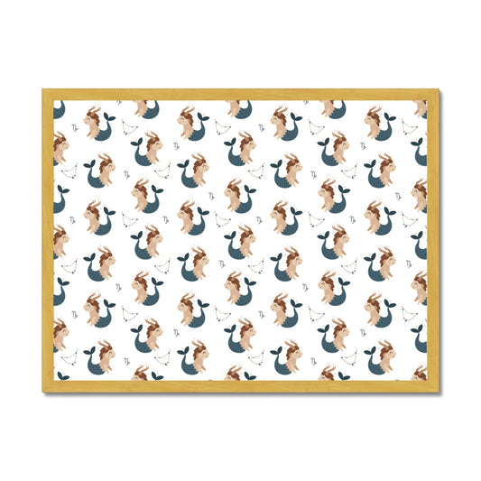 Capricorn Pattern Antique Framed Print