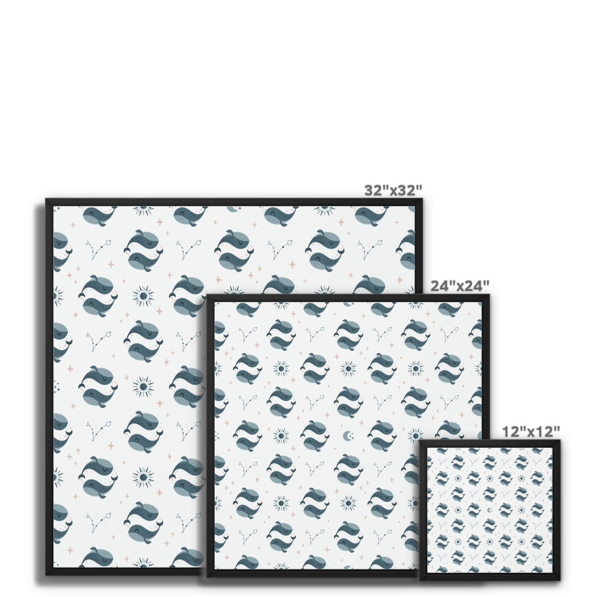 Pisces Pattern Framed Canvas