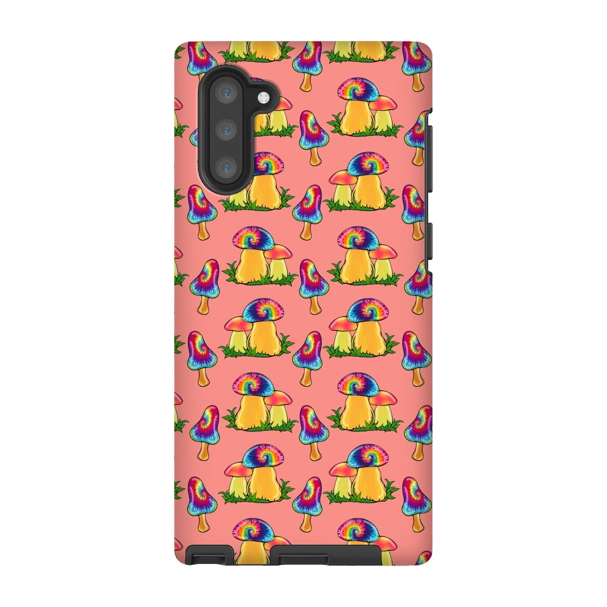 Retro Mushroom Pattern - Pink Tough Phone Case