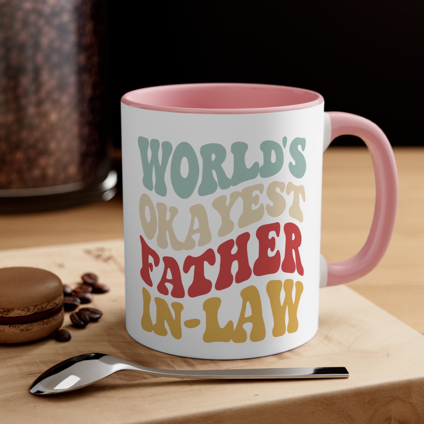 World's Okayest Father-In-Law Accent Coffee Mug, 11oz