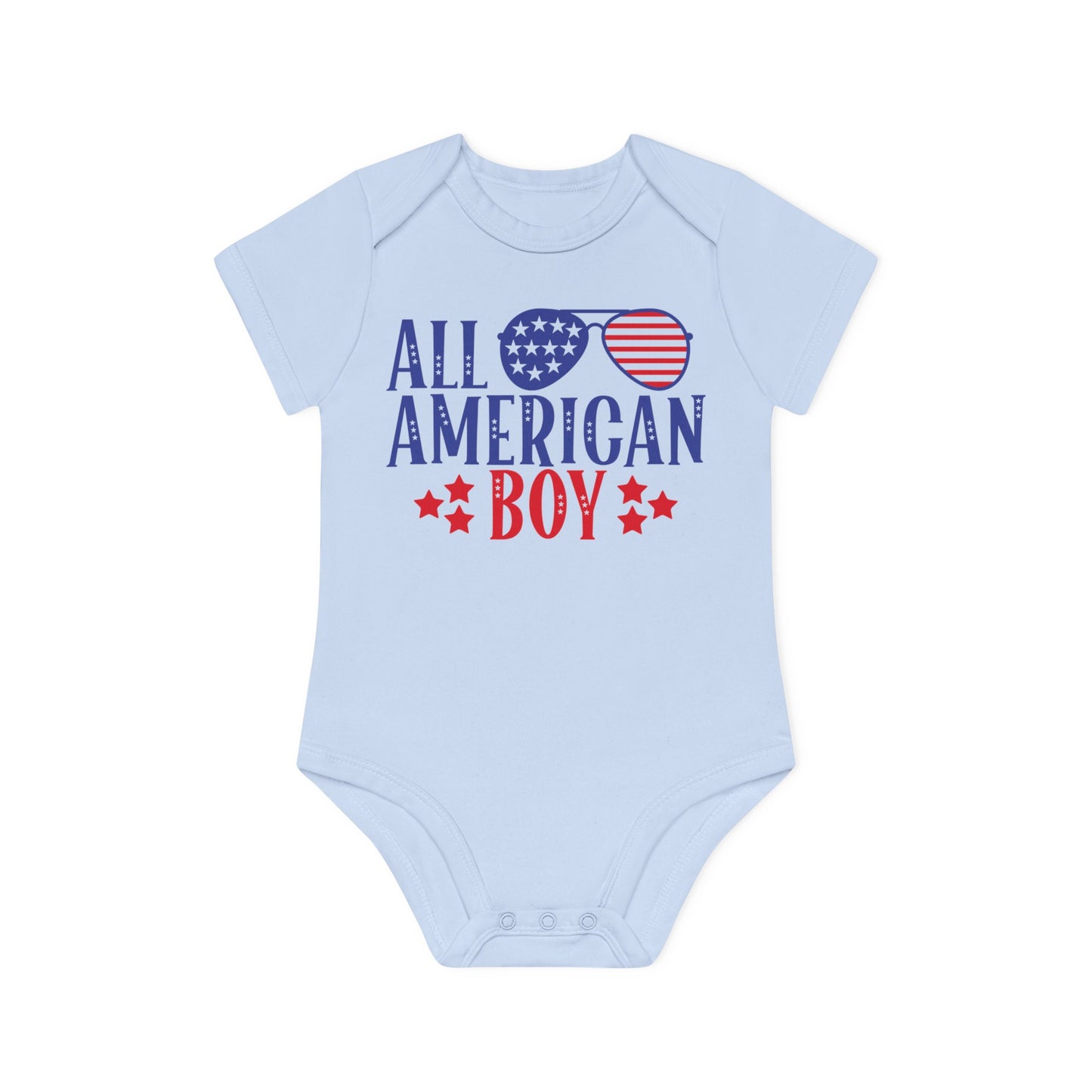 All American Boy, All American Boy Onesie, All American Boy Bodysuit, All American Boy Jumpsuit, Baby Organic Short Sleeve Bodysuit