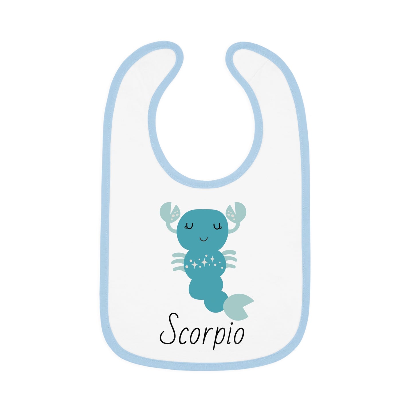 Scorpio Bib, Scorpio Baby Bib, Zodiac Sign Bib, Baby Contrast Trim Jersey Bib