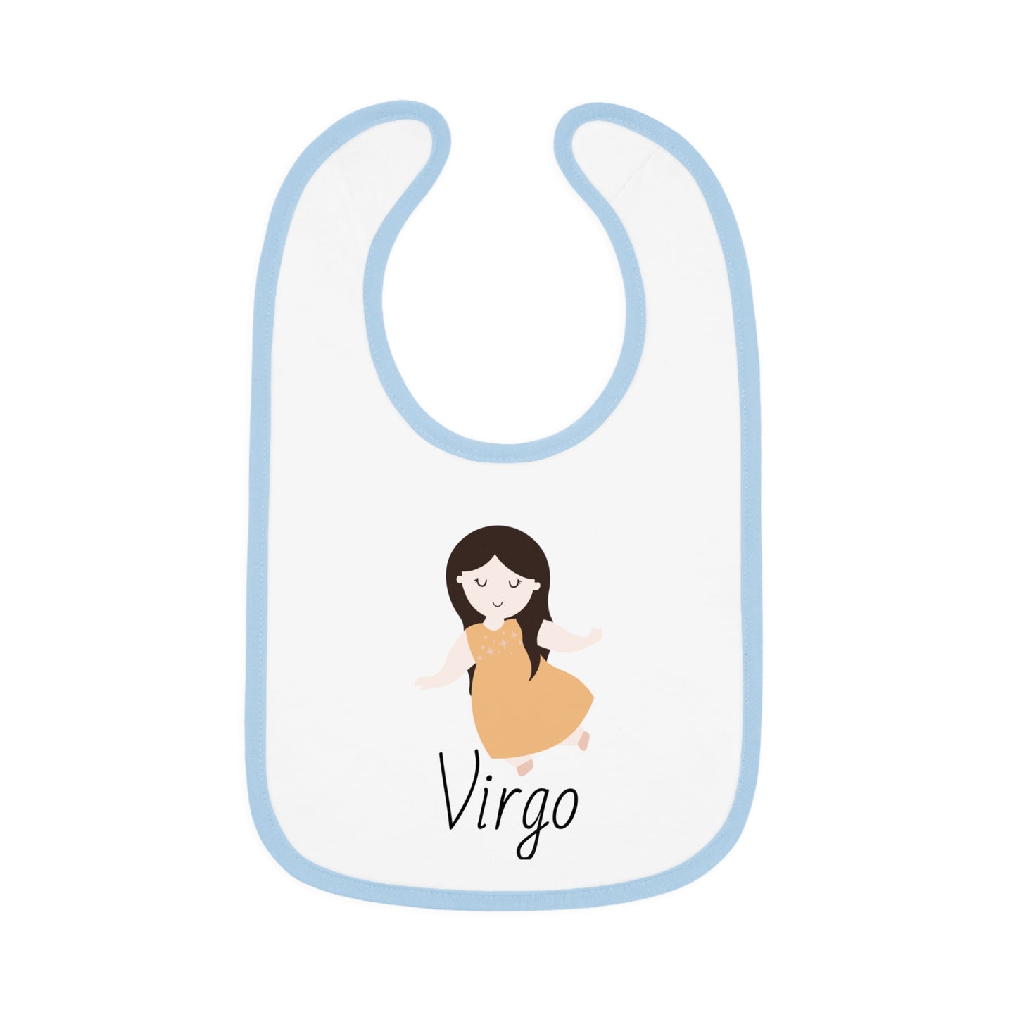 Virgo Bib, Virgo Baby Bib, Zodiac Sign Bib, Baby Contrast Trim Jersey Bib