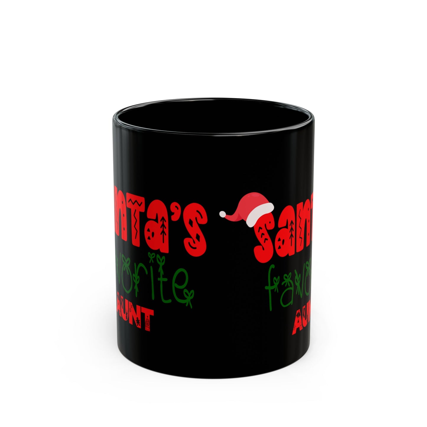 Santa's Favorite Aunt 11oz Black Mug