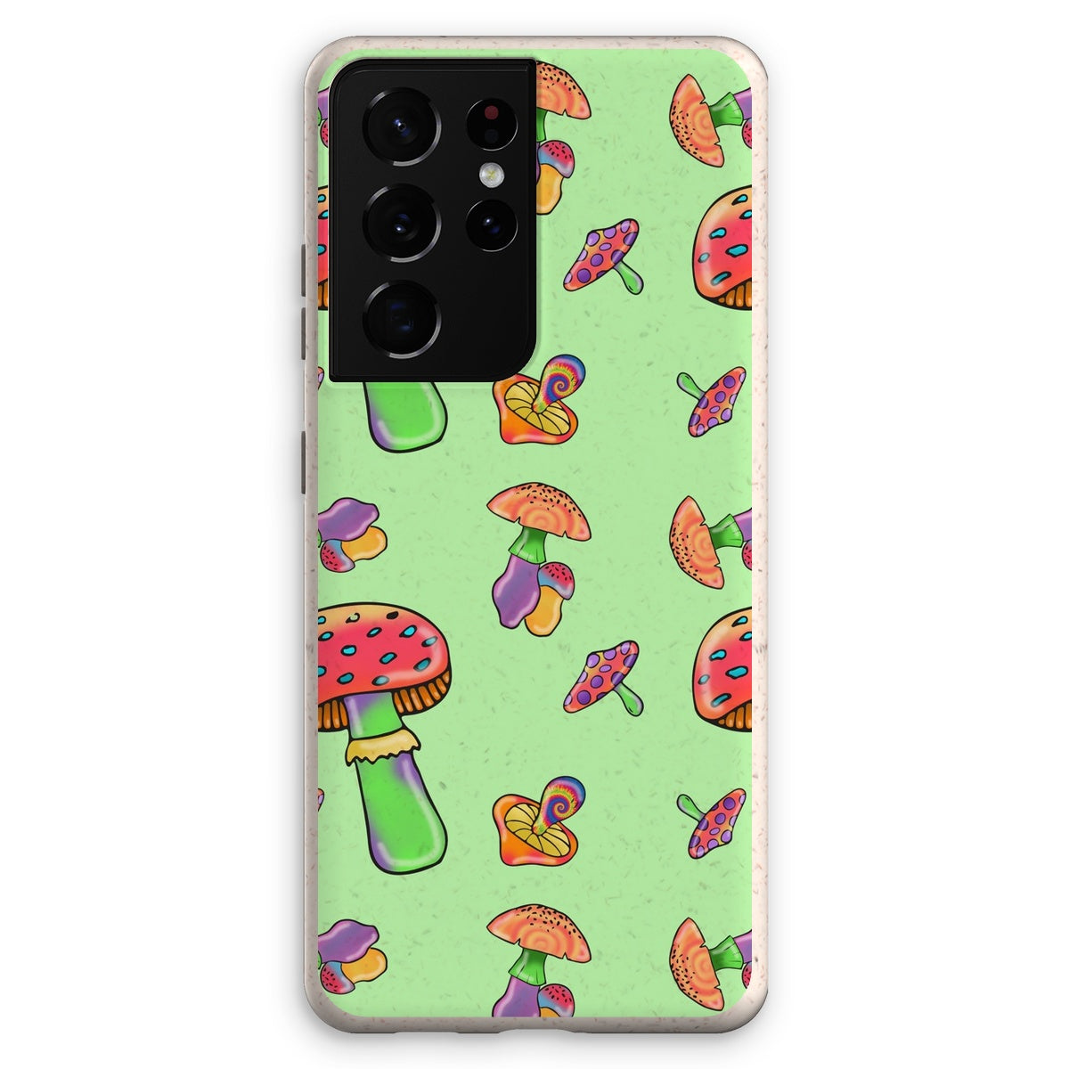 Retro Mushroom Pattern - Green Eco Phone Case