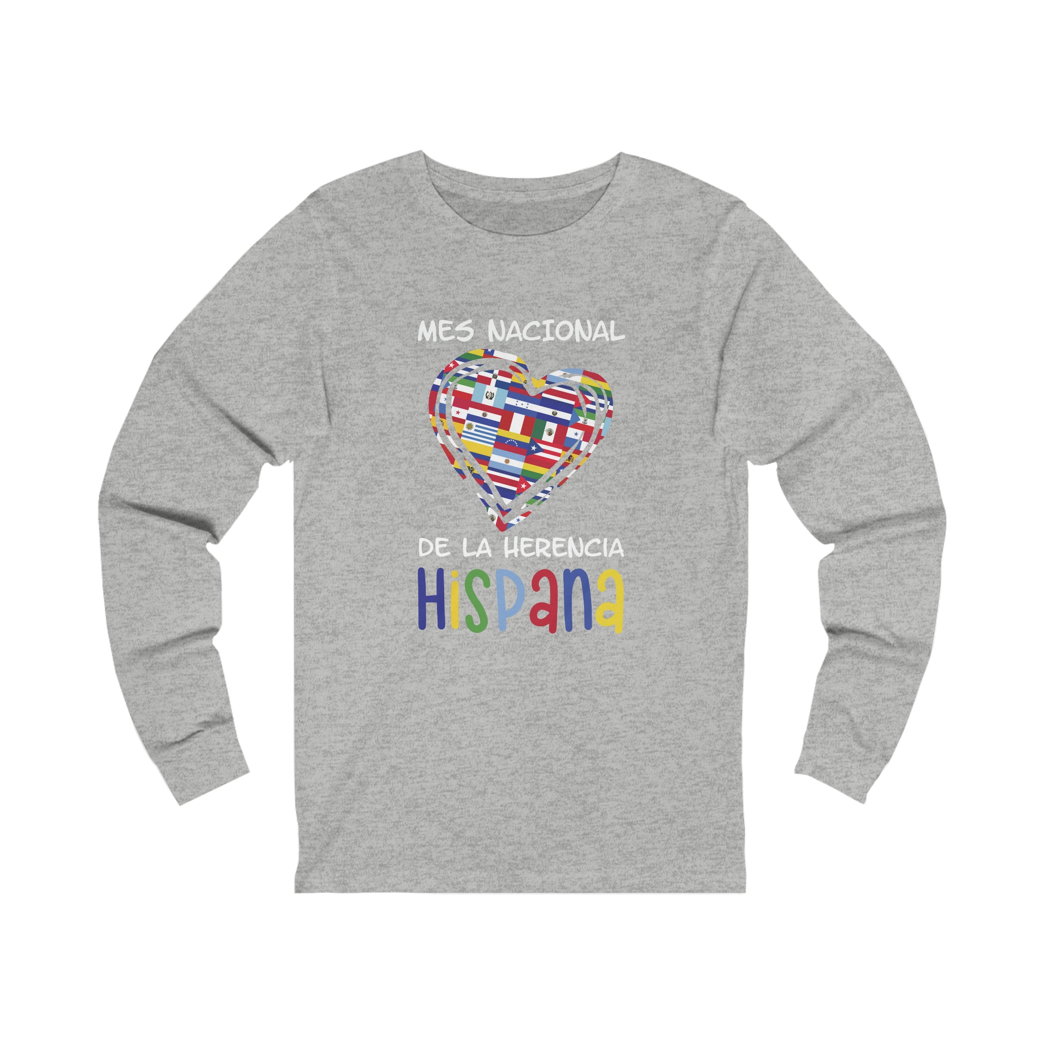 Mes Nacional Heart - Hispanic Heritage Month Unisex  Long Sleeve Tee