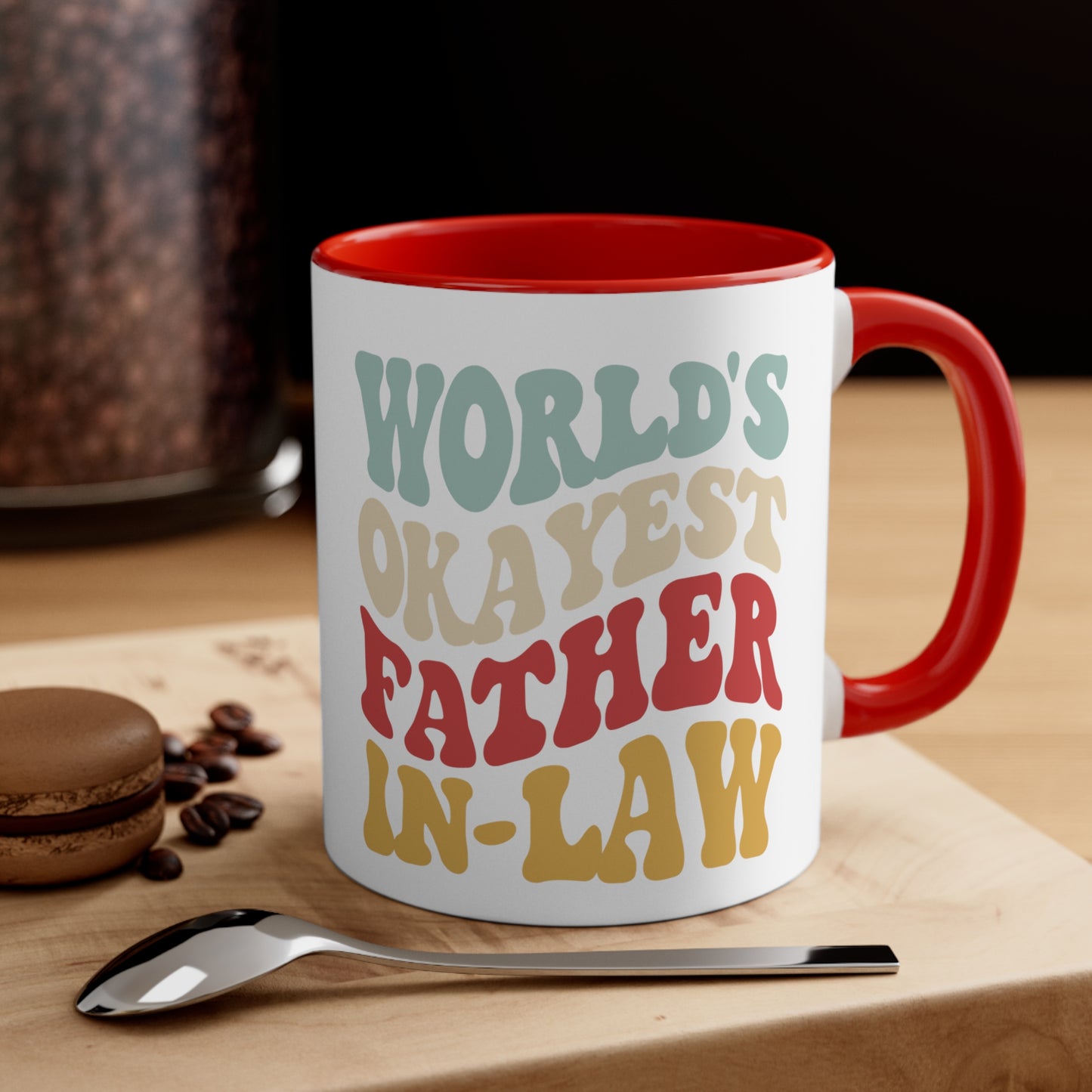 World's Okayest Father-In-Law Accent Coffee Mug, 11oz