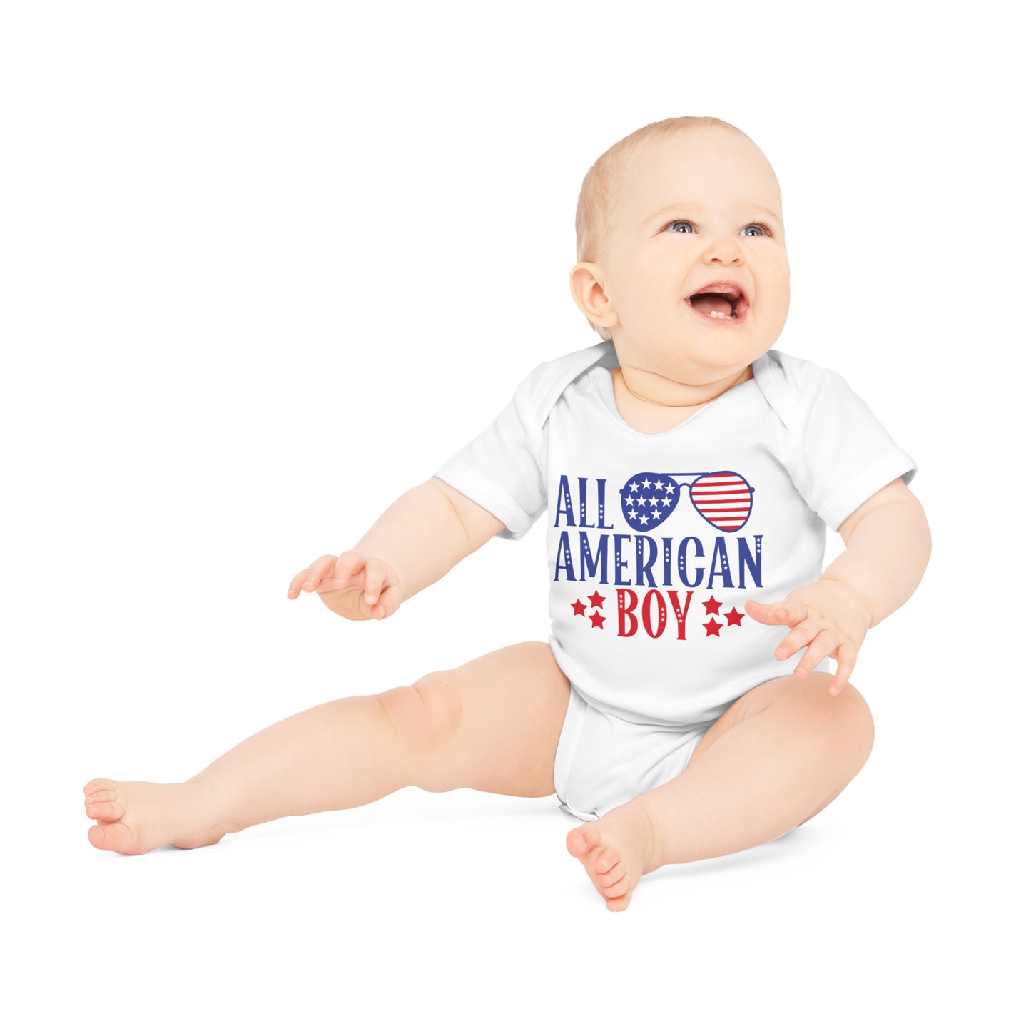 All American Boy, All American Boy Onesie, All American Boy Bodysuit, All American Boy Jumpsuit, Baby Organic Short Sleeve Bodysuit