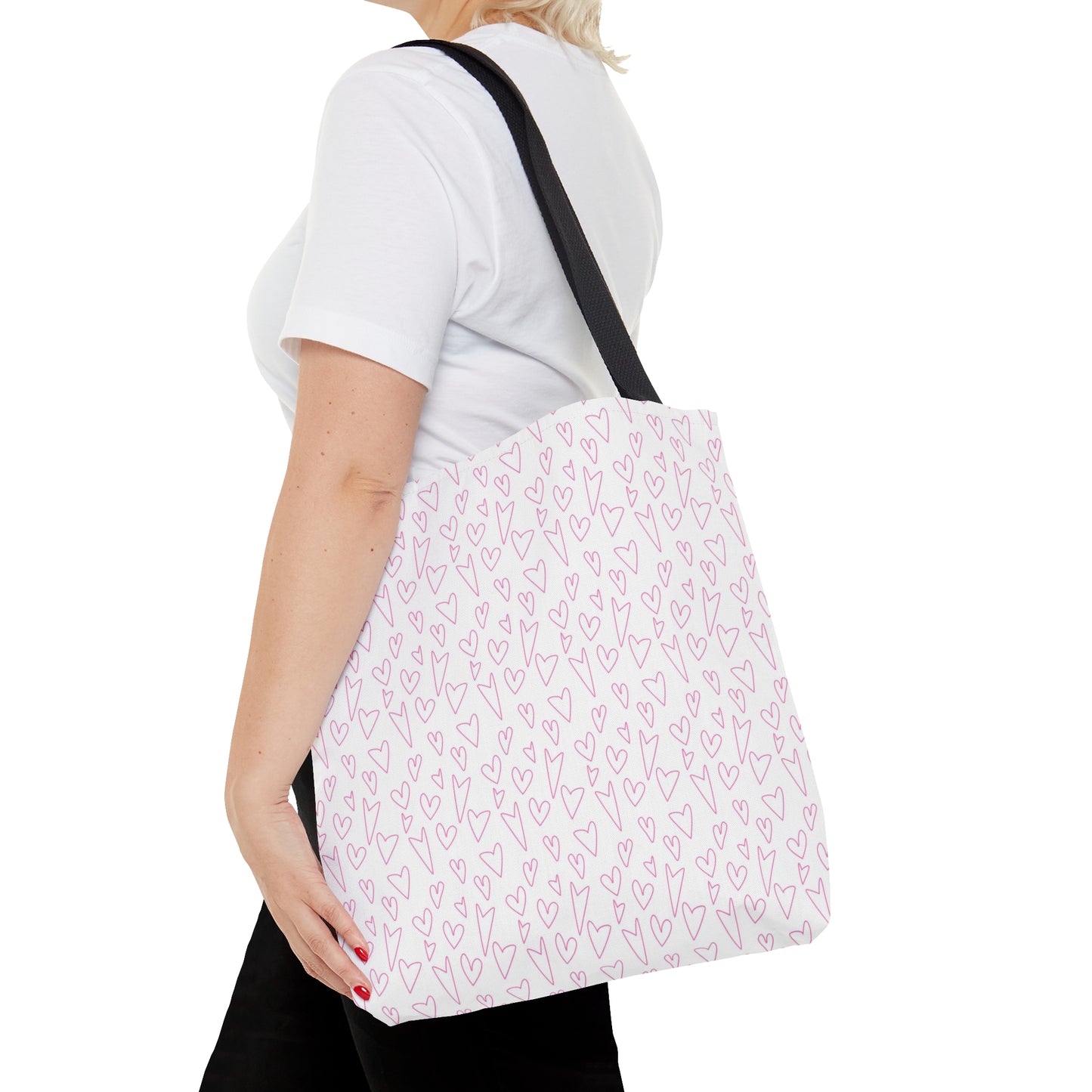 Pink Hearts Breast Cancer Awareness Tote Bag