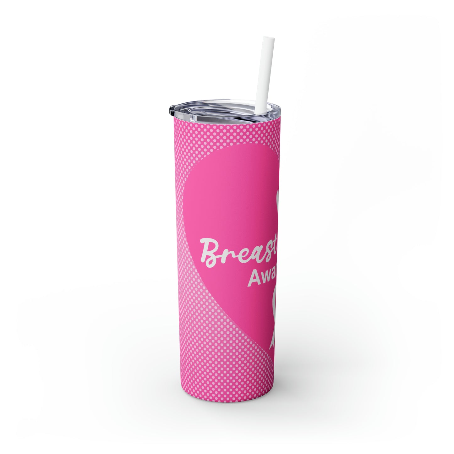 Breast Cancer Awareness Skinny Tumbler with Straw, 20oz