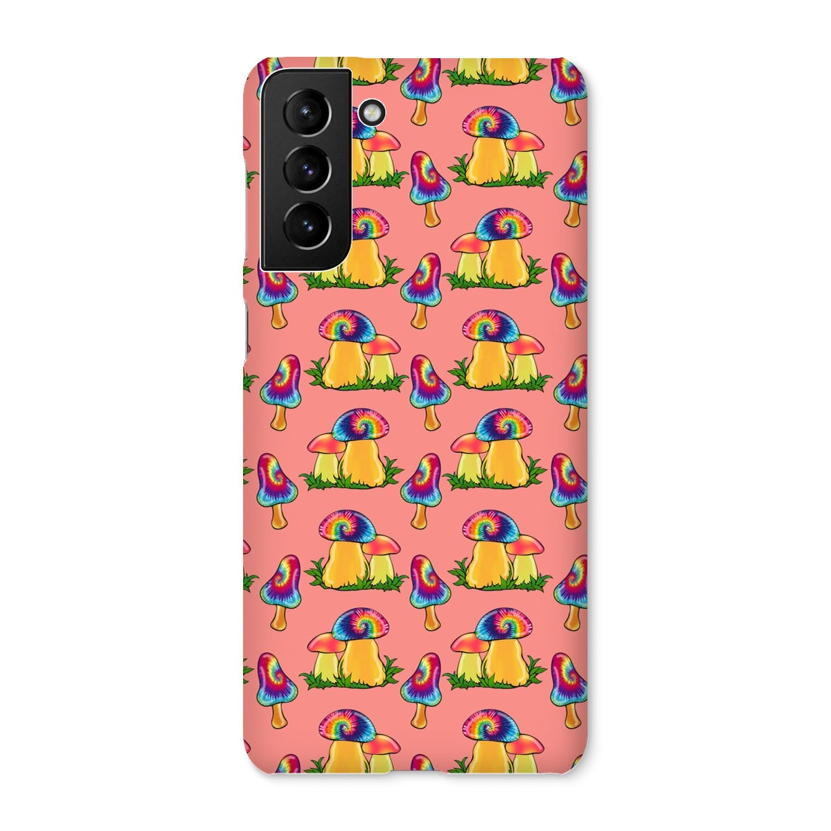 Retro Mushroom Pattern - Pink Snap Phone Case