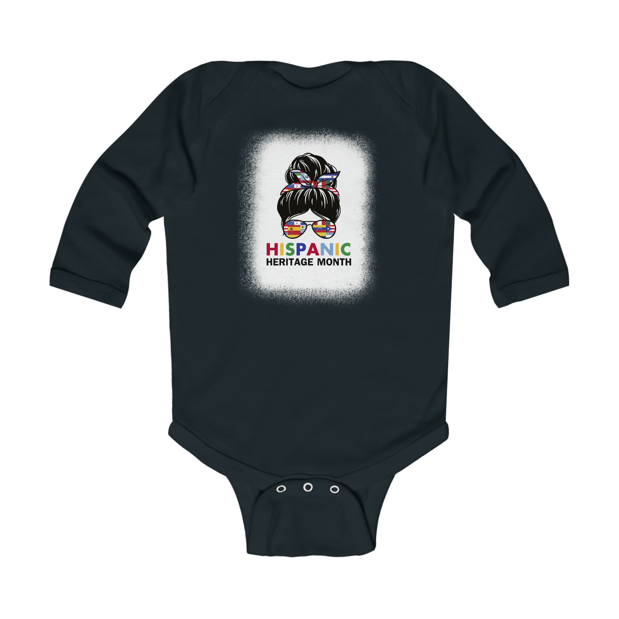 Messy Bun Mama - Hispanic Heritage Month Infant Long Sleeve Bodysuit