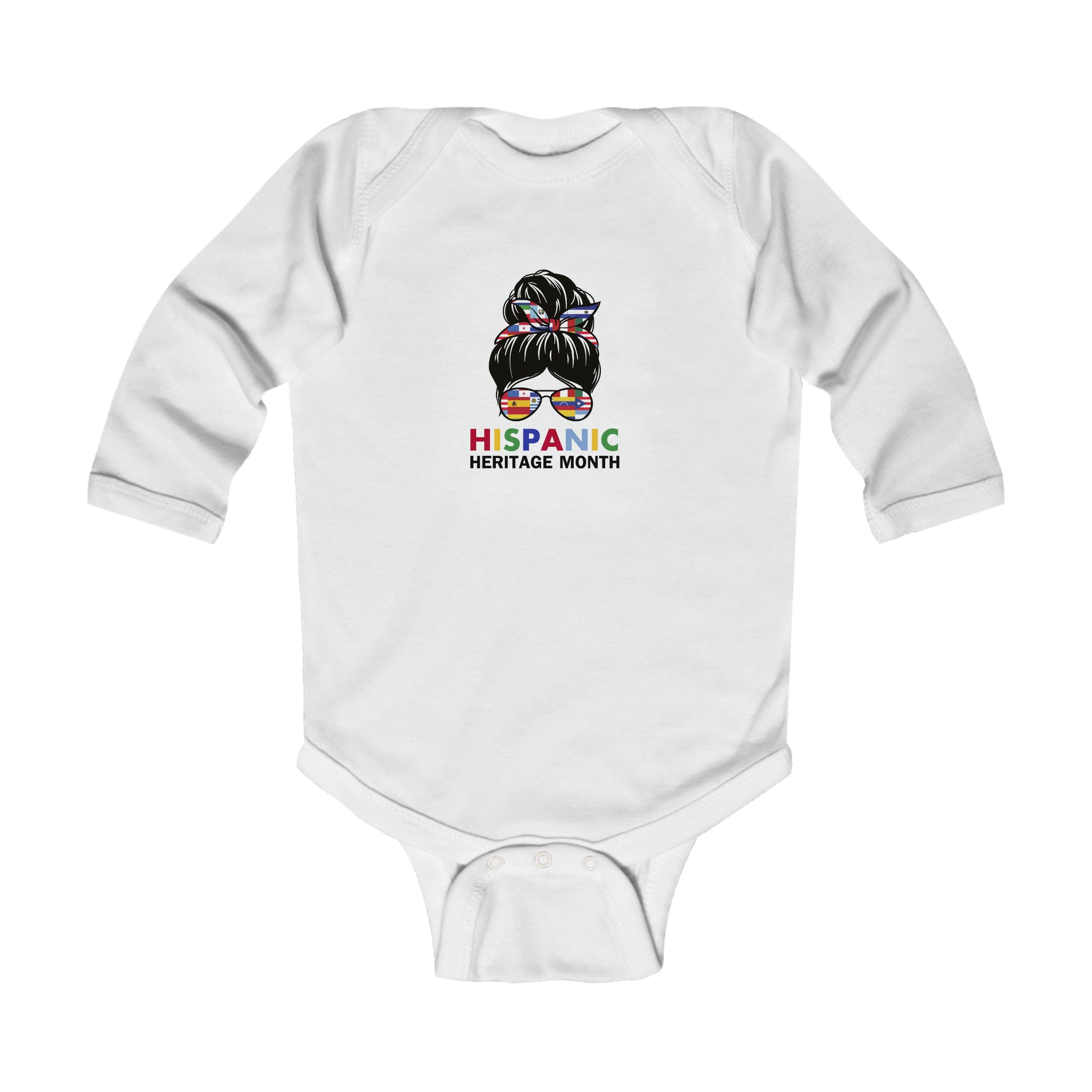 Messy Bun Mama - Hispanic Heritage Month Infant Long Sleeve Bodysuit