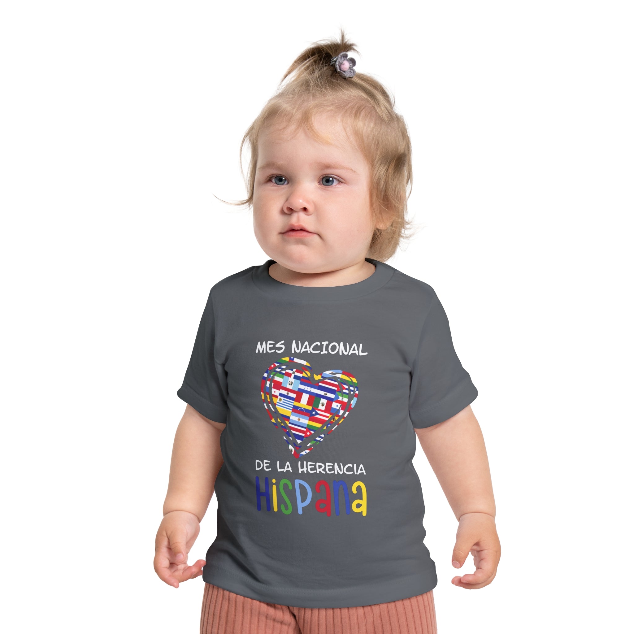 Mes Nacional Heart - Hispanic Heritage Month Baby Short Sleeve T-Shirt