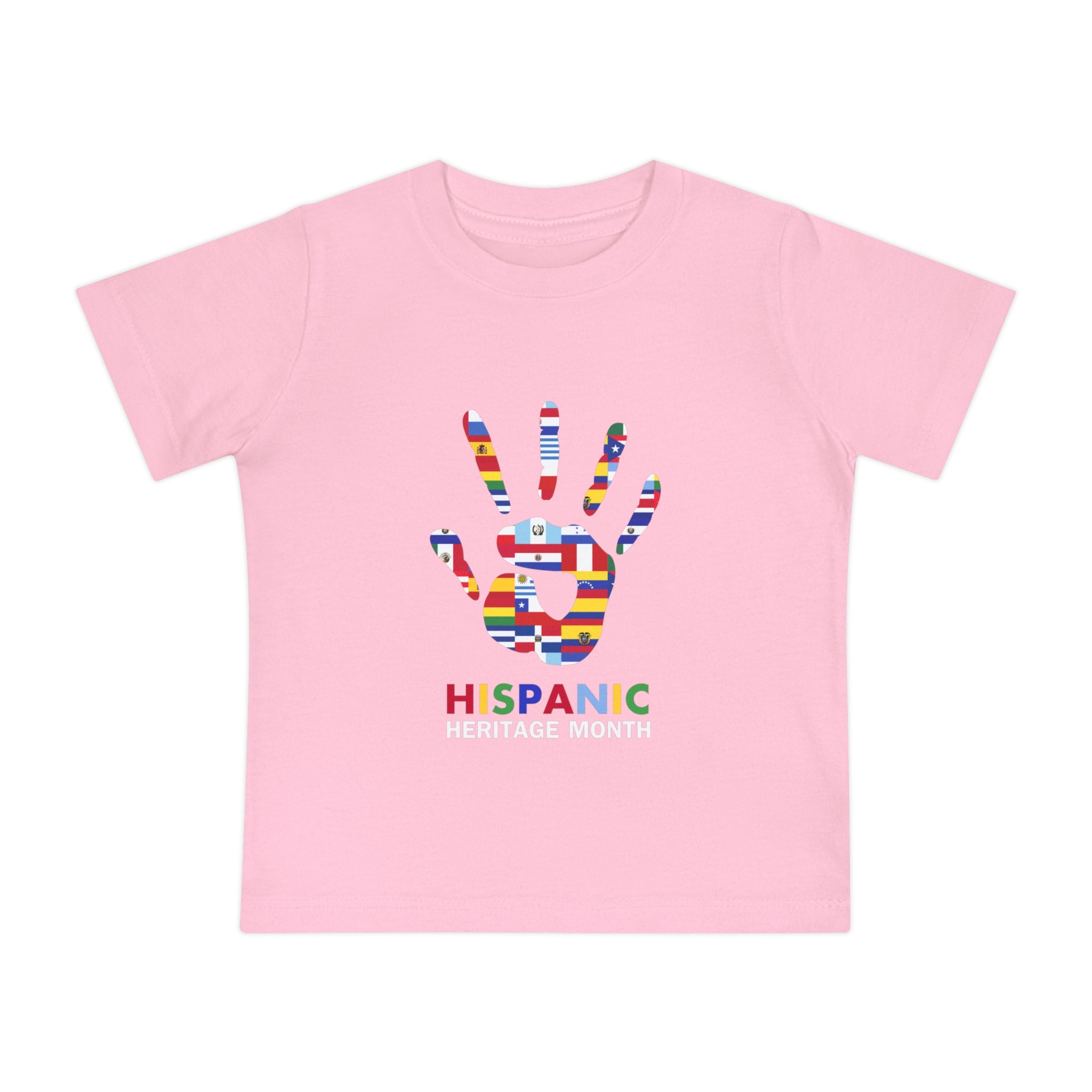 Flag Handprint - Hispanic Heritage Month Baby Short Sleeve T-Shirt