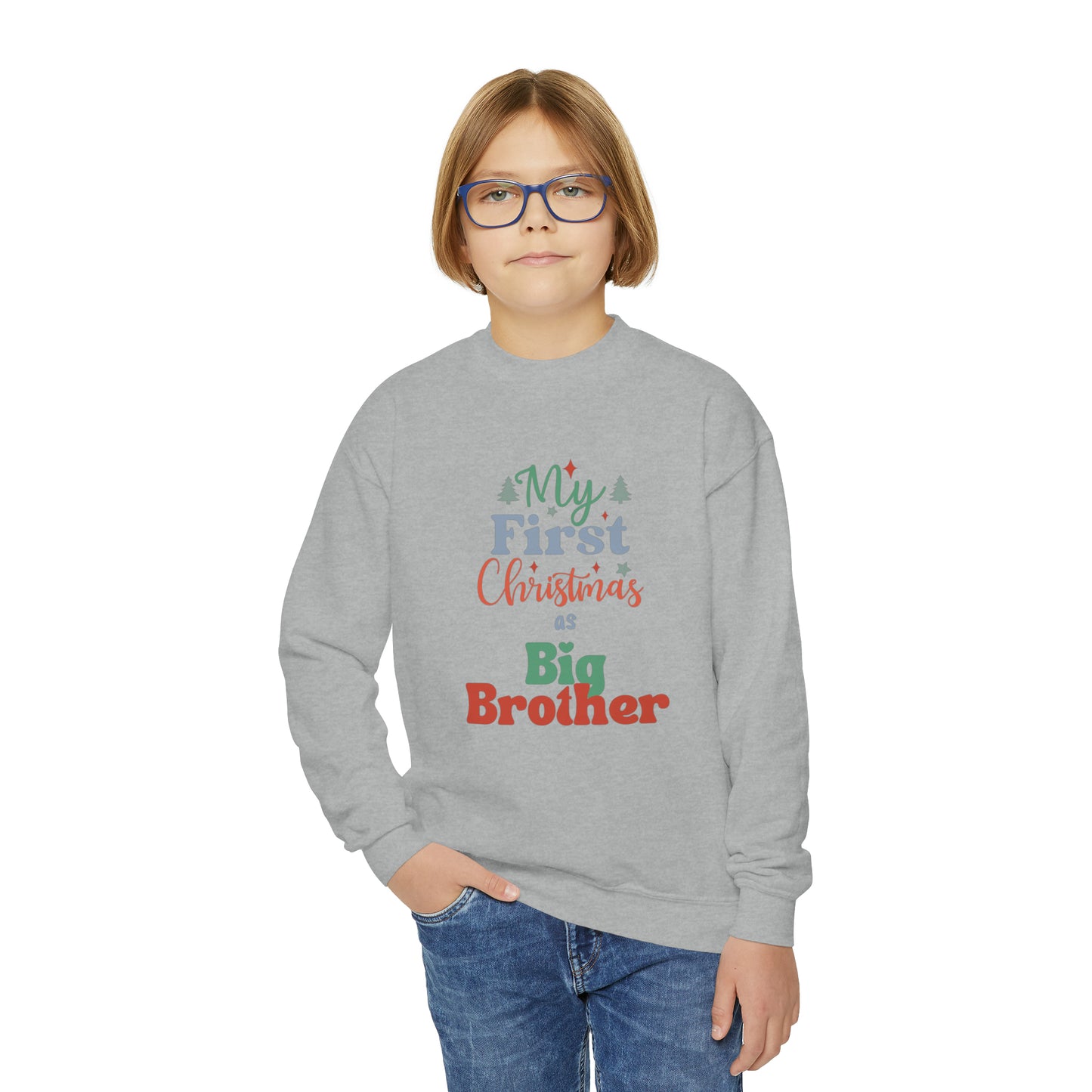 My First Christmas as Big Brother Youth Crewneck Sweatshirt