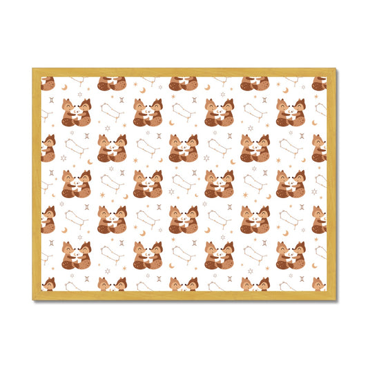 Gemini Pattern Antique Framed Print