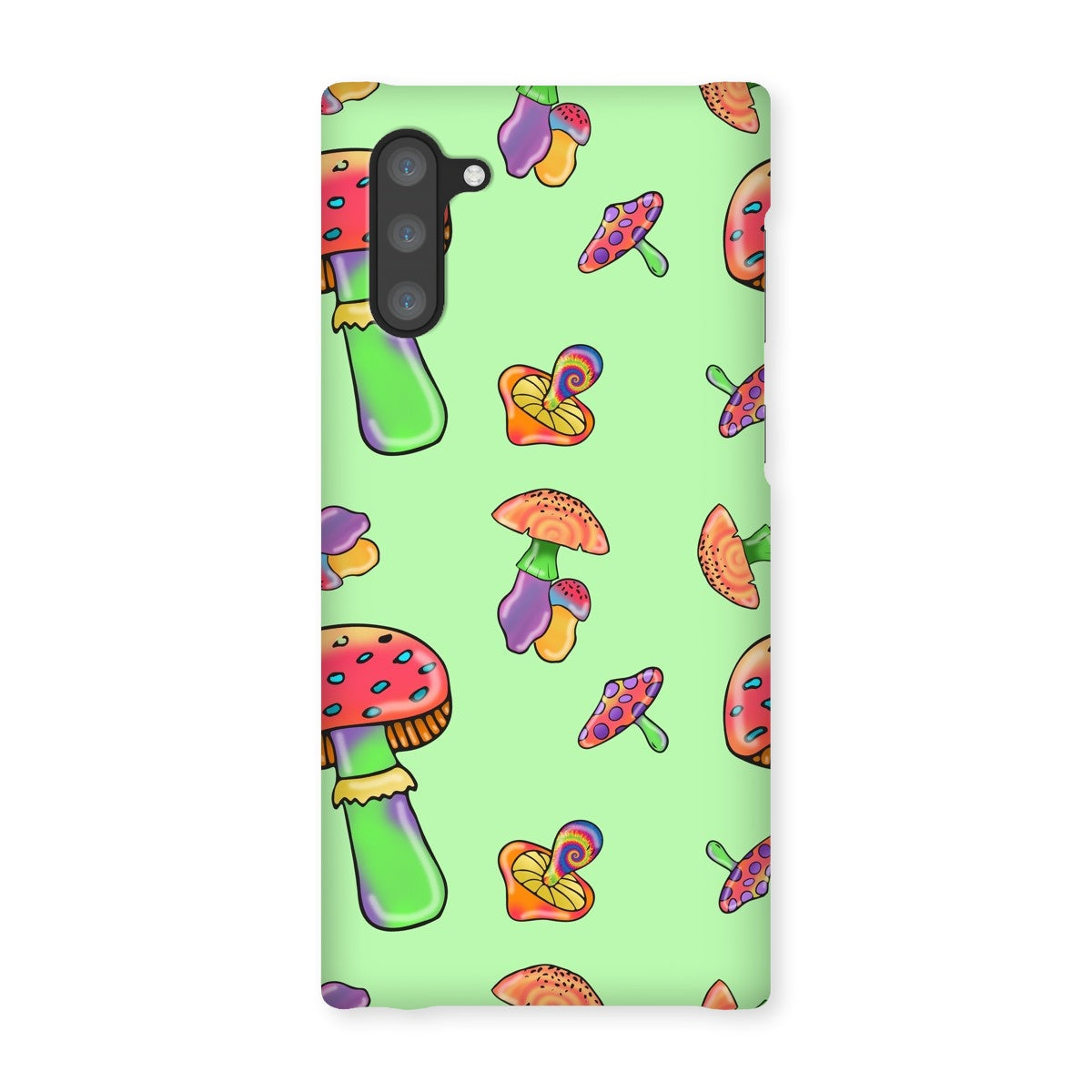 Retro Mushroom Pattern - Green Snap Phone Case