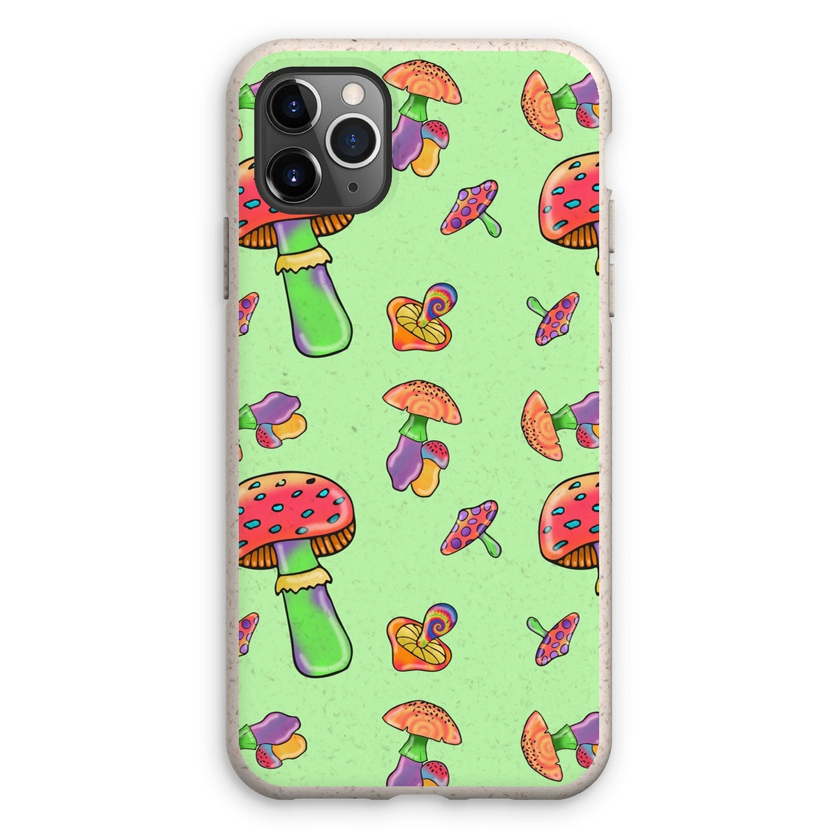 Retro Mushroom Pattern - Green Eco Phone Case