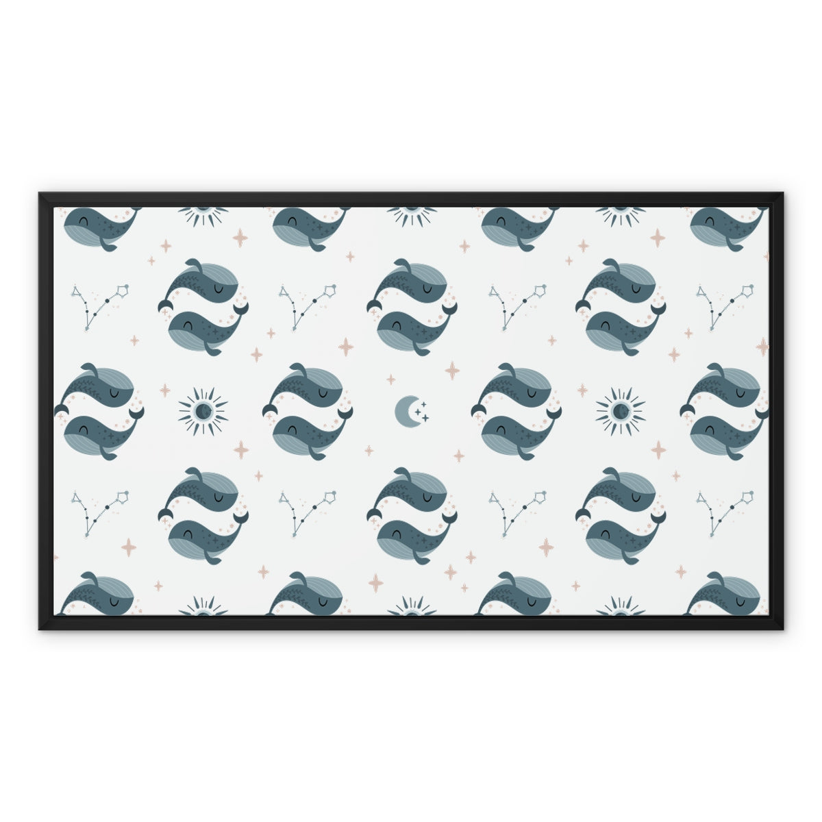 Pisces Pattern Framed Canvas